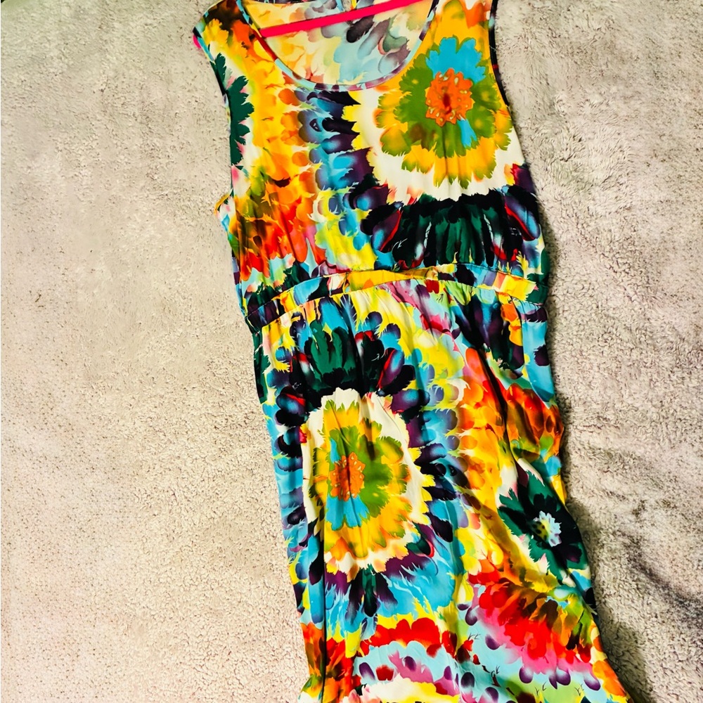 Serengeti Multicolor Geometric  Tie Dyy Dress